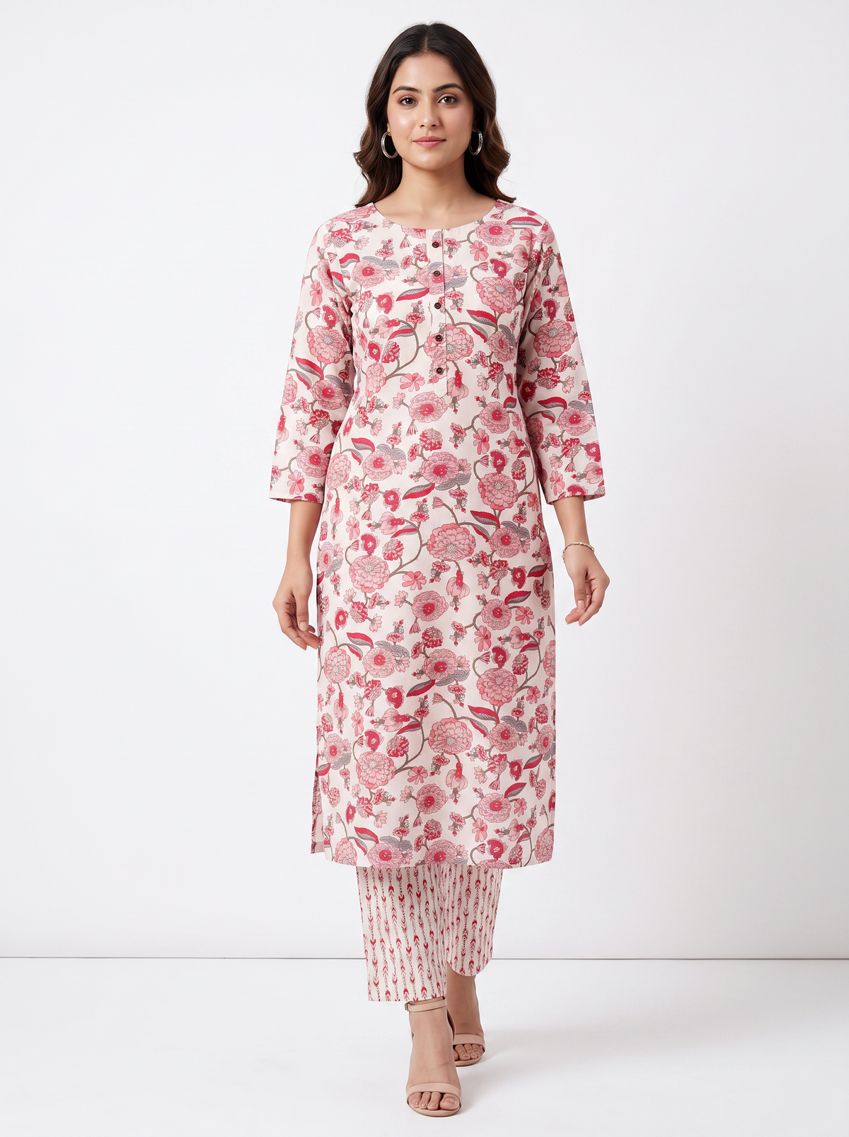Ivory Floral Kurta Set