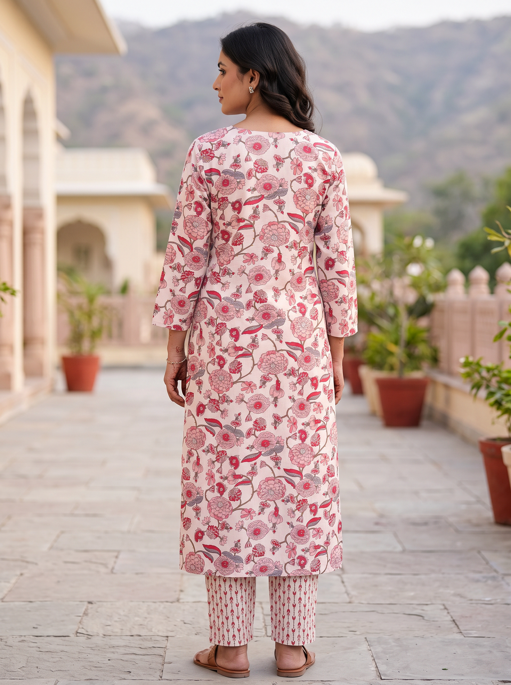 Ivory Floral Kurta Set