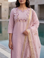 Lilac Dupatta Suit Set