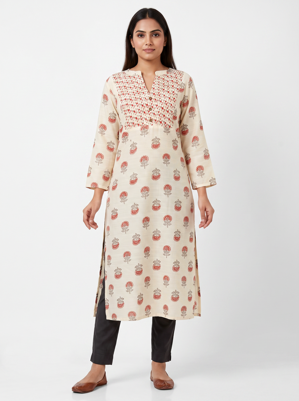 Ivory Botanical Kurta Set