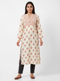 Ivory Botanical Kurta Set