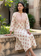 Ivory Botanical Kurta Set