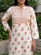 Ivory Botanical Kurta Set
