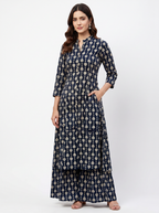 Black Printed Palazzo Kurta Set