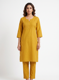 Mustard Minimal Kurta Set