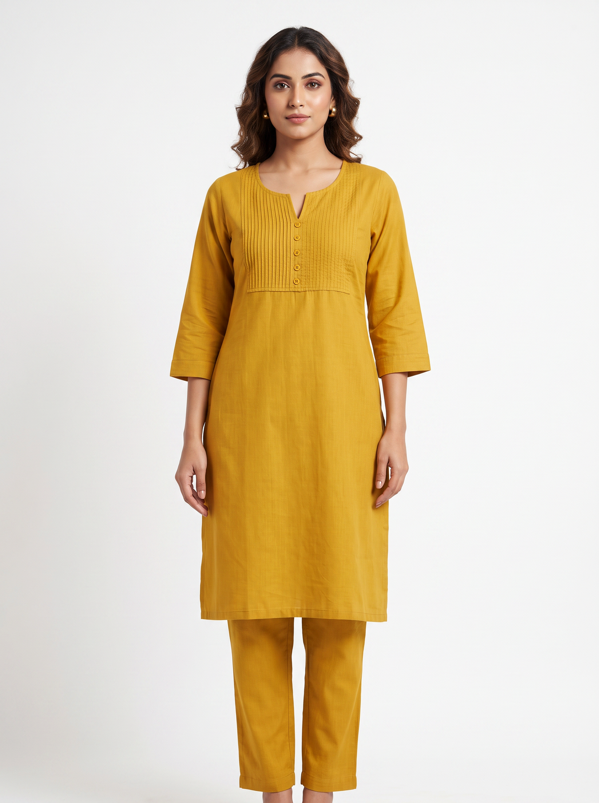 Mustard Minimal Kurta Set
