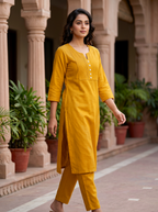 Mustard Minimal Kurta Set