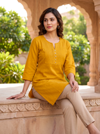 Mustard Minimal Kurta Set