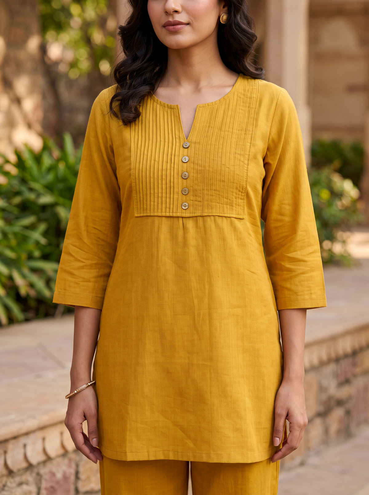 Mustard Minimal Kurta Set