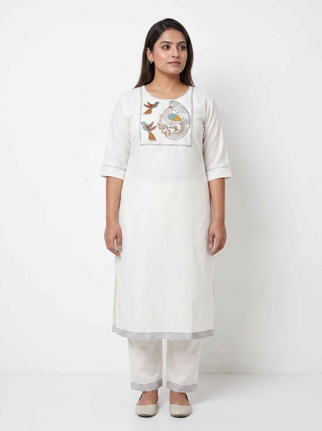 Ivory Graphic Tunic Set