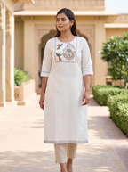 Ivory Graphic Tunic Set