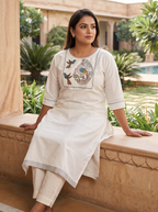 Ivory Graphic Tunic Set