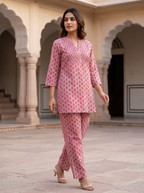 Onion Pink Floral Two-Piece Set