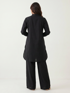 Black Floral Applique Palazzo Set