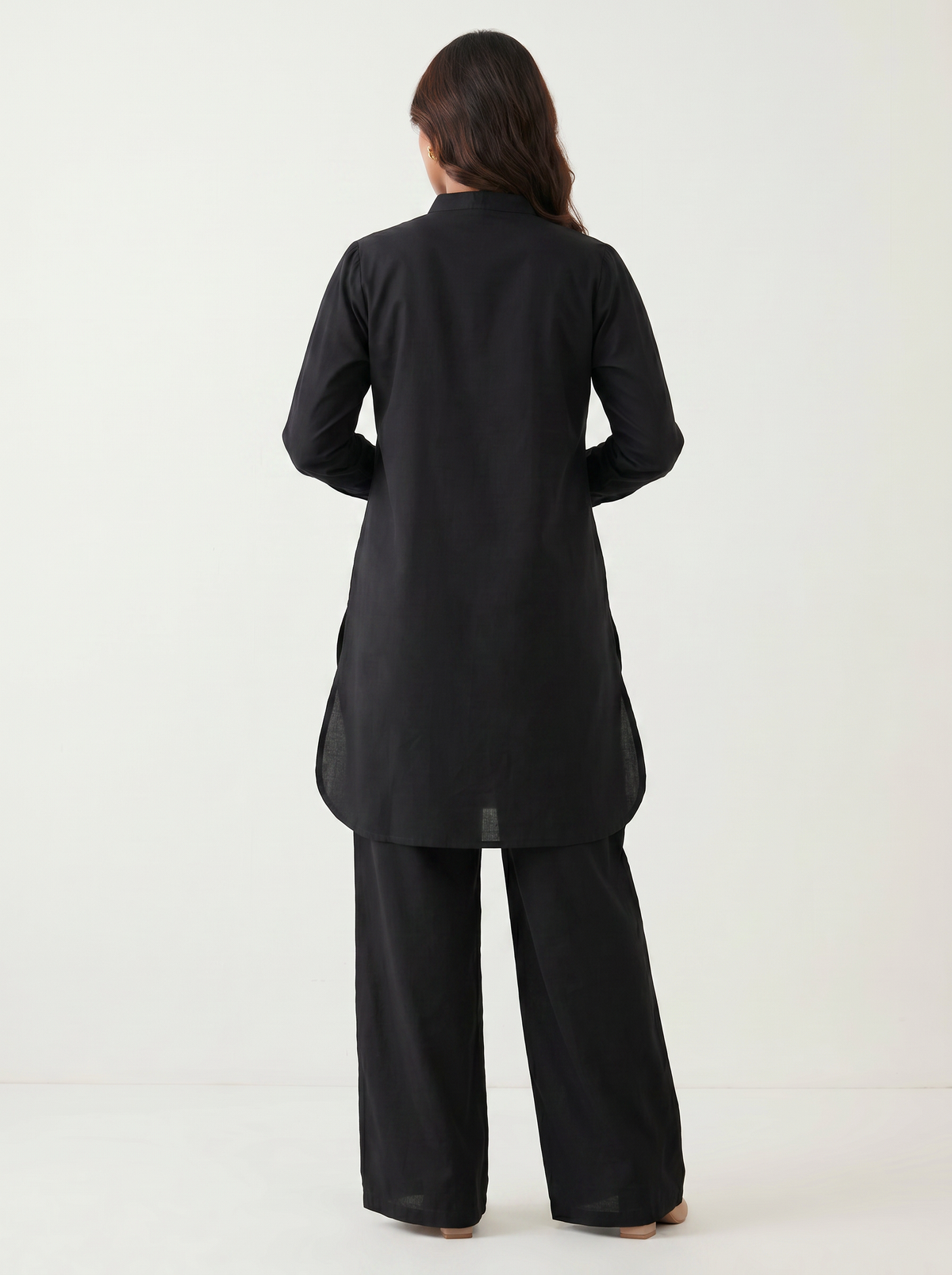 Black Floral Applique Palazzo Set